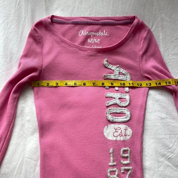 Pink Y2K Aeropostale Waffleknit Top - Picture 6 of 8
